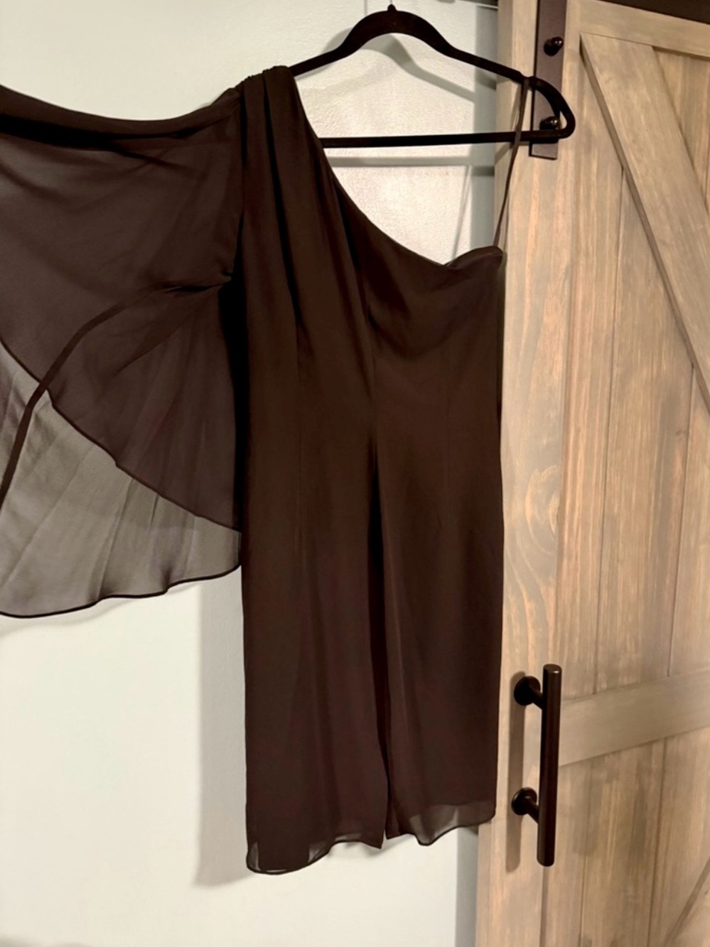 Evan Picone 4 One-Shoulder Black Cocktail Dress Womens Dressy Wedding (B2) - Picture 4 of 4